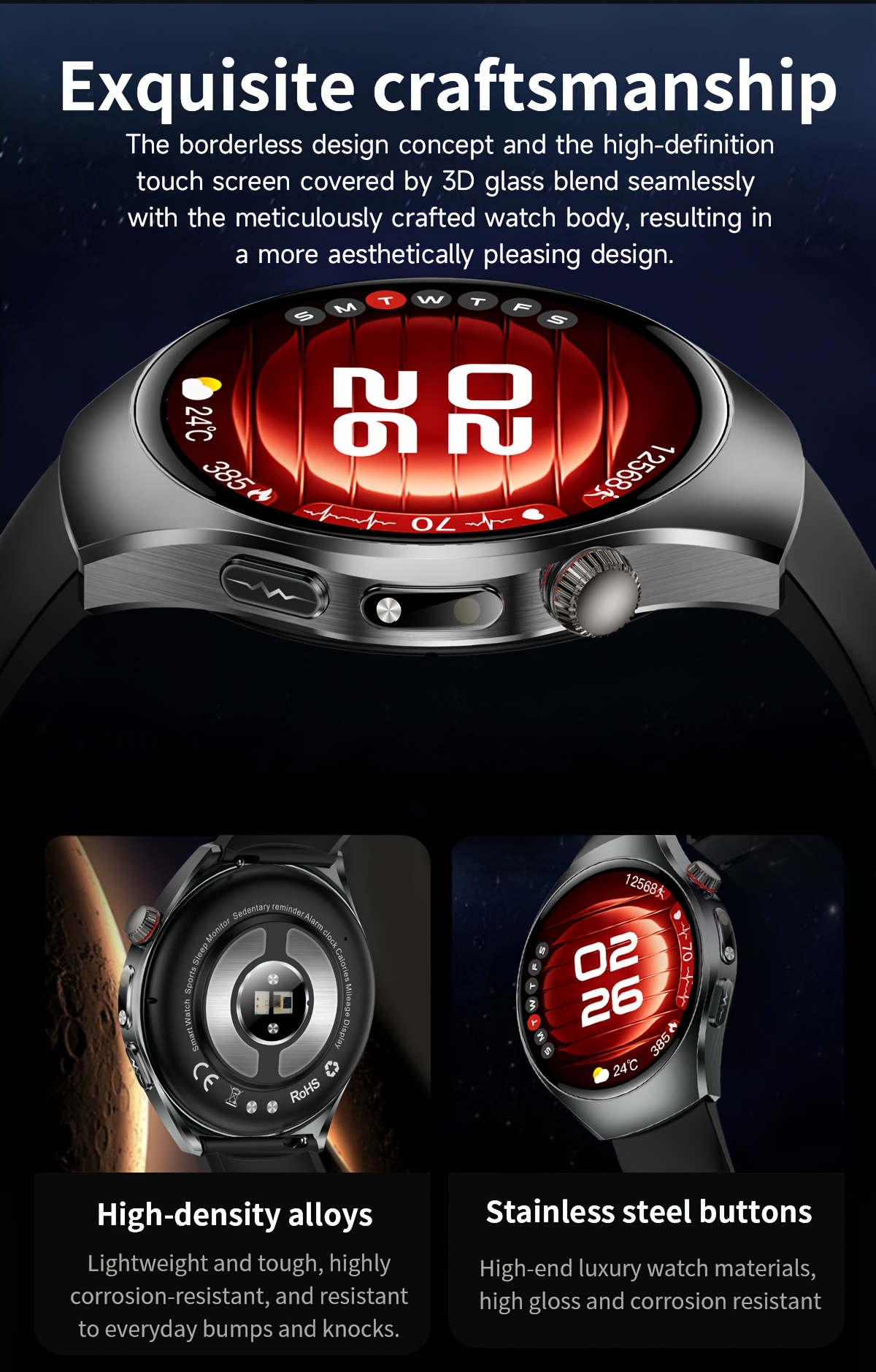 2026     watch 1 43 inch high definition full   supports wireless calls voice   one click sos for help 100 sports   remote monitoring fitness tracking suitable for   phones and for iphone Product details 4