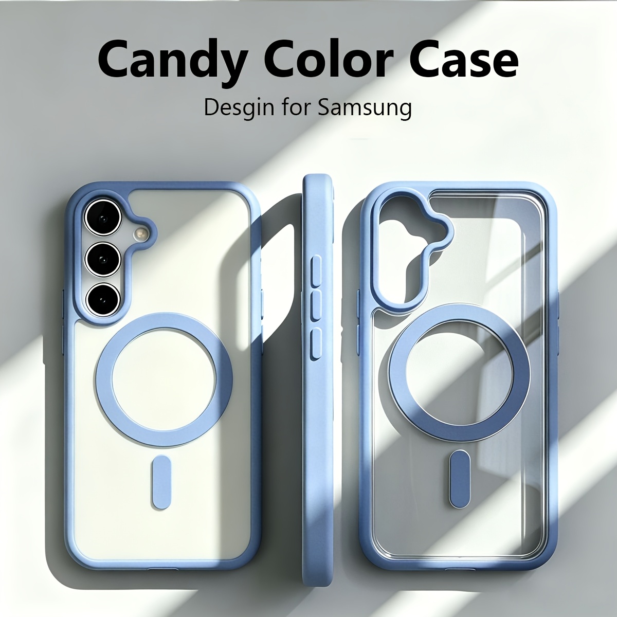 TEMU Phone Case: Luxury Candy Color Magnetic Transparent Phone Case(1pc), Ultra-thin Hard Protective Case, Compatible With Galaxy S26, 25, 24, And 23