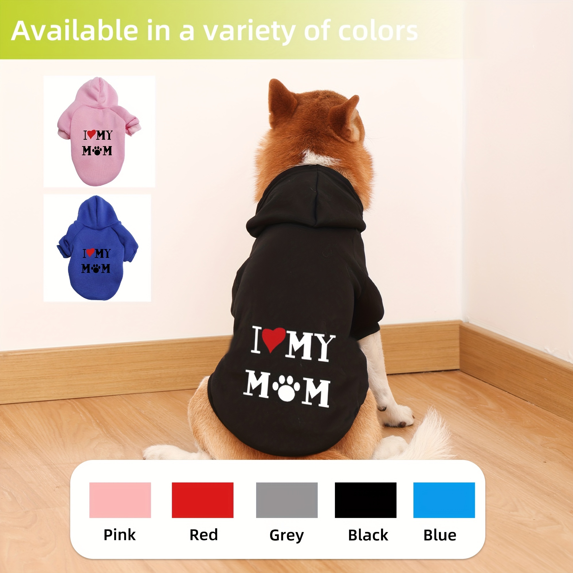 

Pet Hoodie - Soft, Warm Polyester Sweatshirt For Medium To Large Dogs, Machine Washable, In Pink, Red, Grey, Black, Blue - Stylish Canine Pullover For All