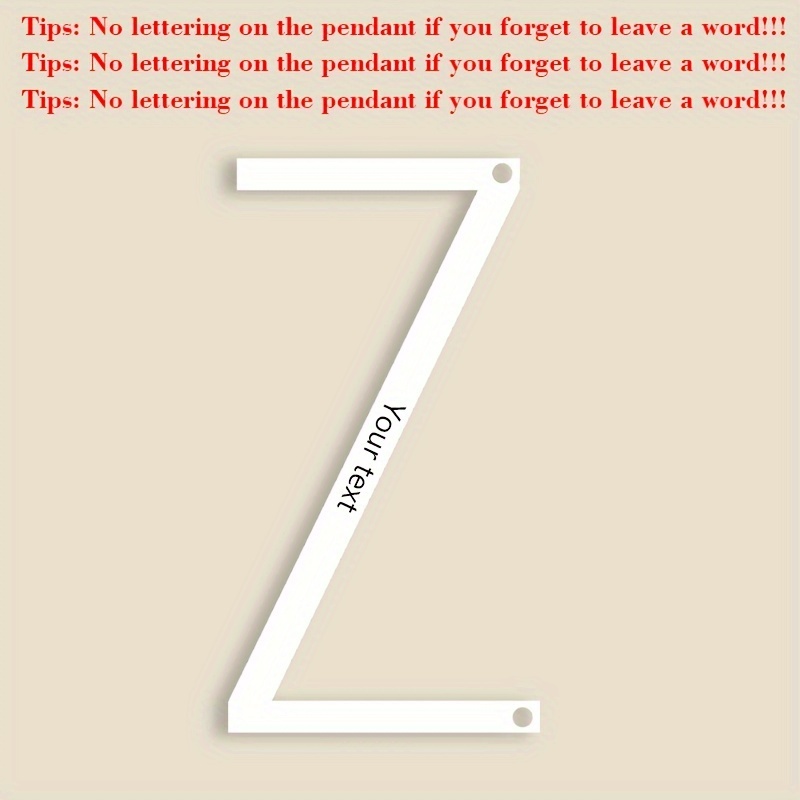 Women's A-Z 26 Sideways Initial Necklace, Custom Large Letter Pendant