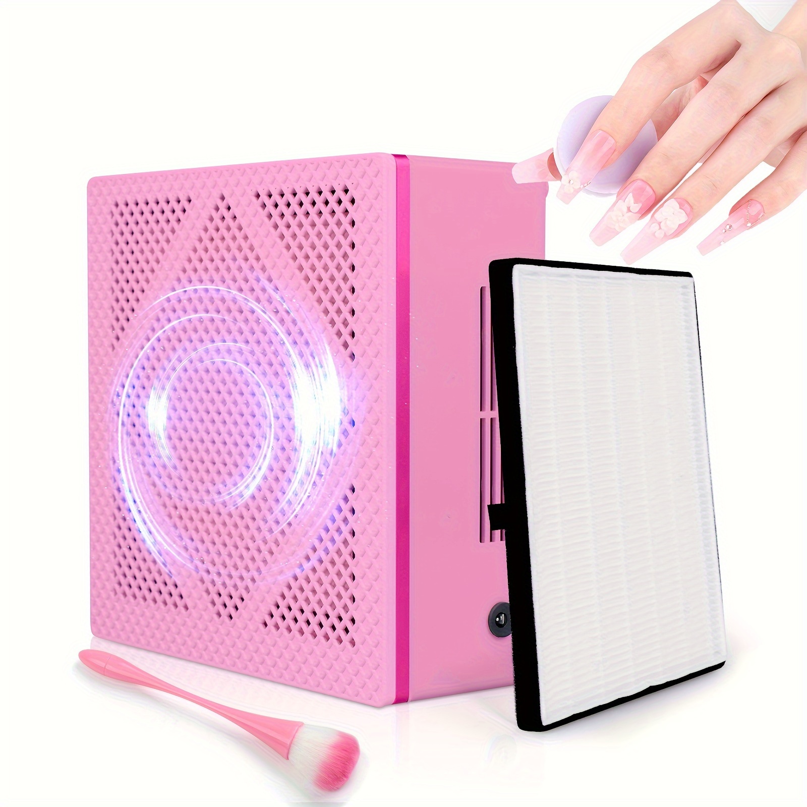 

Saviland Nail Dust Collector: 60w Vacuum Dust Collector Electric Acrylic Nails Extractor Duster Collector Detachable Filter With Nail Dust Brush Nail Tech Quiet Nail Salon