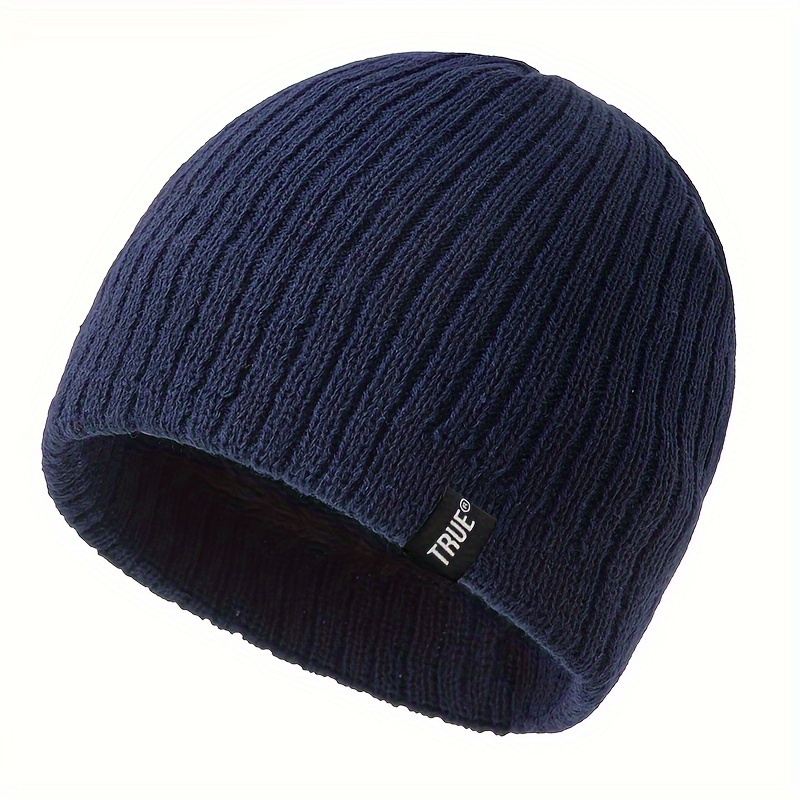 

Men's Winter Beanie - Warm, Thick Knit Skull Cap With Ear Protection For Skiing & Outdoor Activities, Soft Fleece-lined Double Layer