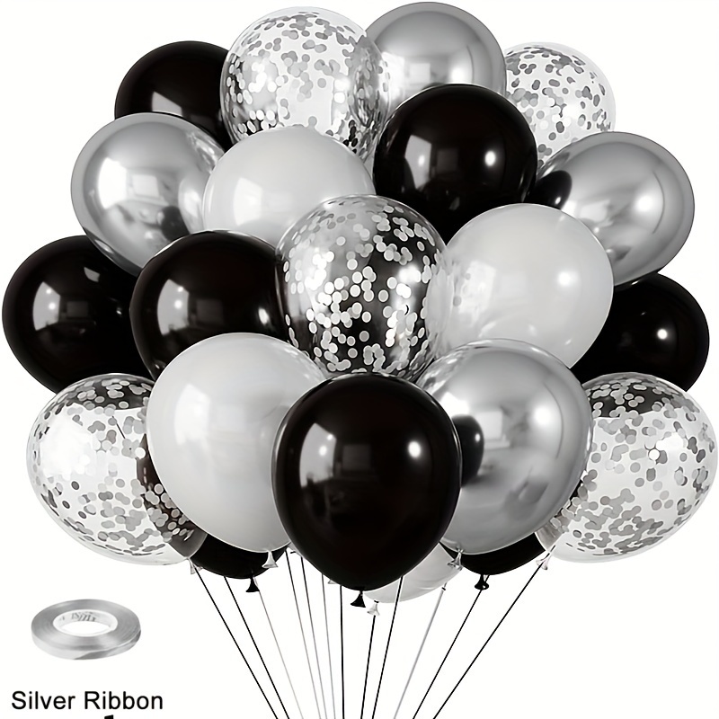 

20pcs Silvery Chrome Metallic Confetti Balloons For Birthday Party Bridal Shower Wedding Engagement Anniversary Prom Graduation Party Decorations