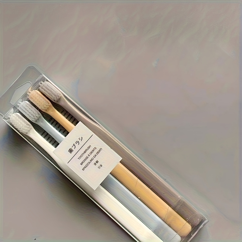 4pcs Macaron Japanese Toothbrush Set for Adults with Soft Bristles