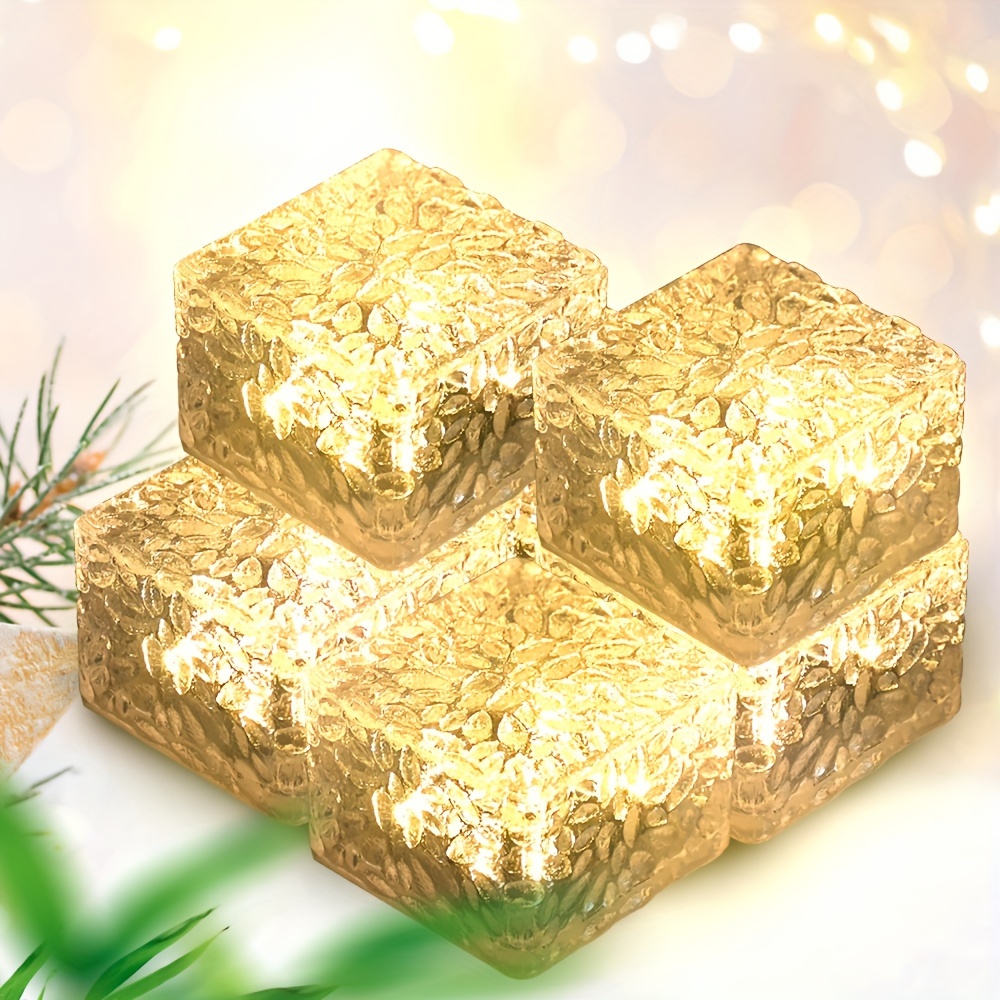 4pcs solar brick lights for outdoor       energy   leds with light sensor   halloween thanksgiving christmas garden decor