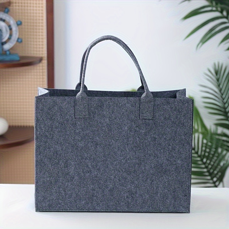 TEMU Solid Color Felt Satchel Bag, Versatile Commuter Daily Use Bag For Women, Large Capacity Storage Handbag