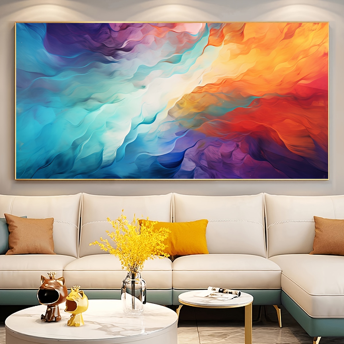 

1pc Unframed Canvas Poster, Modern Art, Colorful Auspicious Clouds, Ideal Gift For Bedroom Living Room Corridor, Wall Art, Wall Decor, Winter Decor, Room Decoration