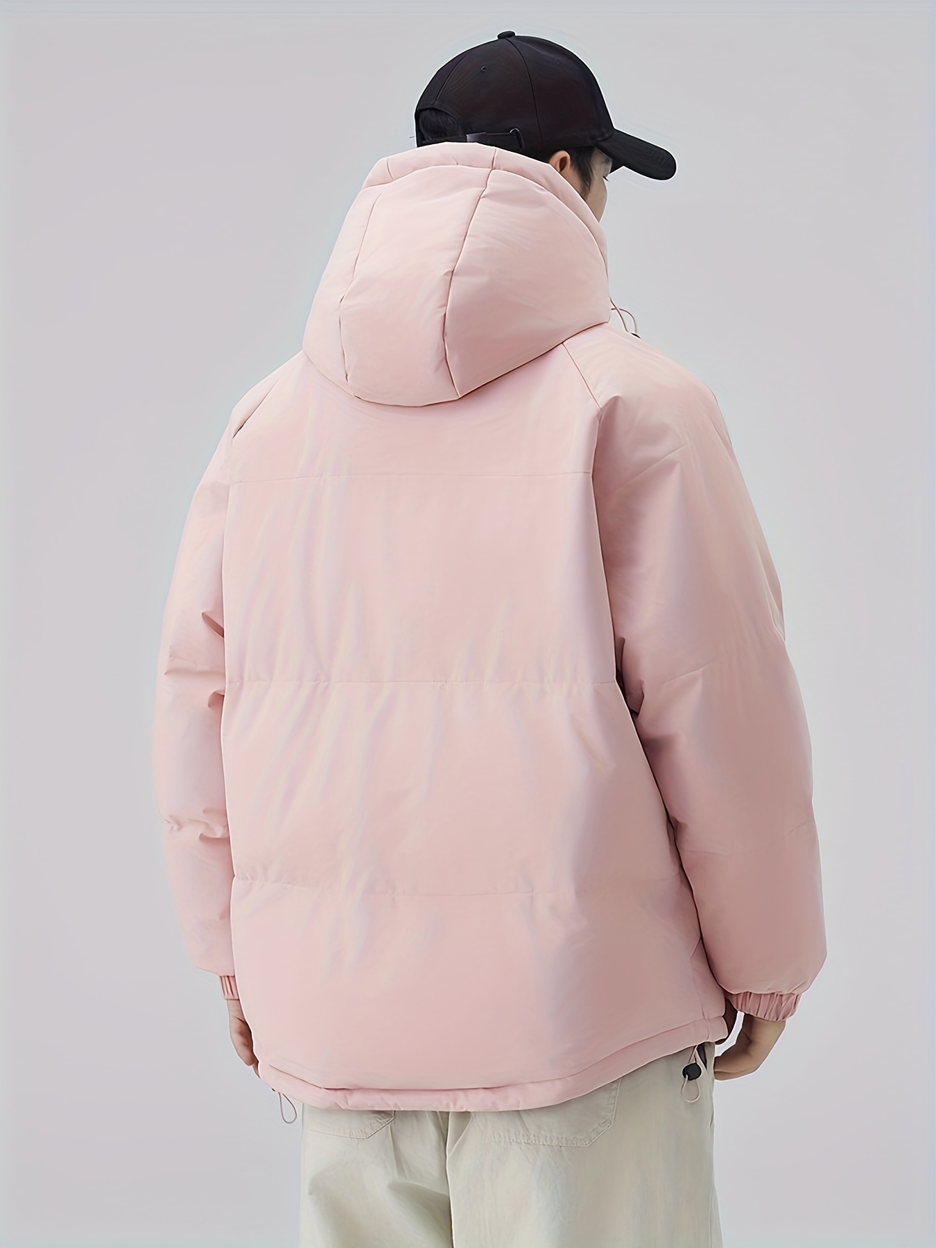 Men's Vintage Patchwork Padded Hooded Jacket, Thickened & Warm