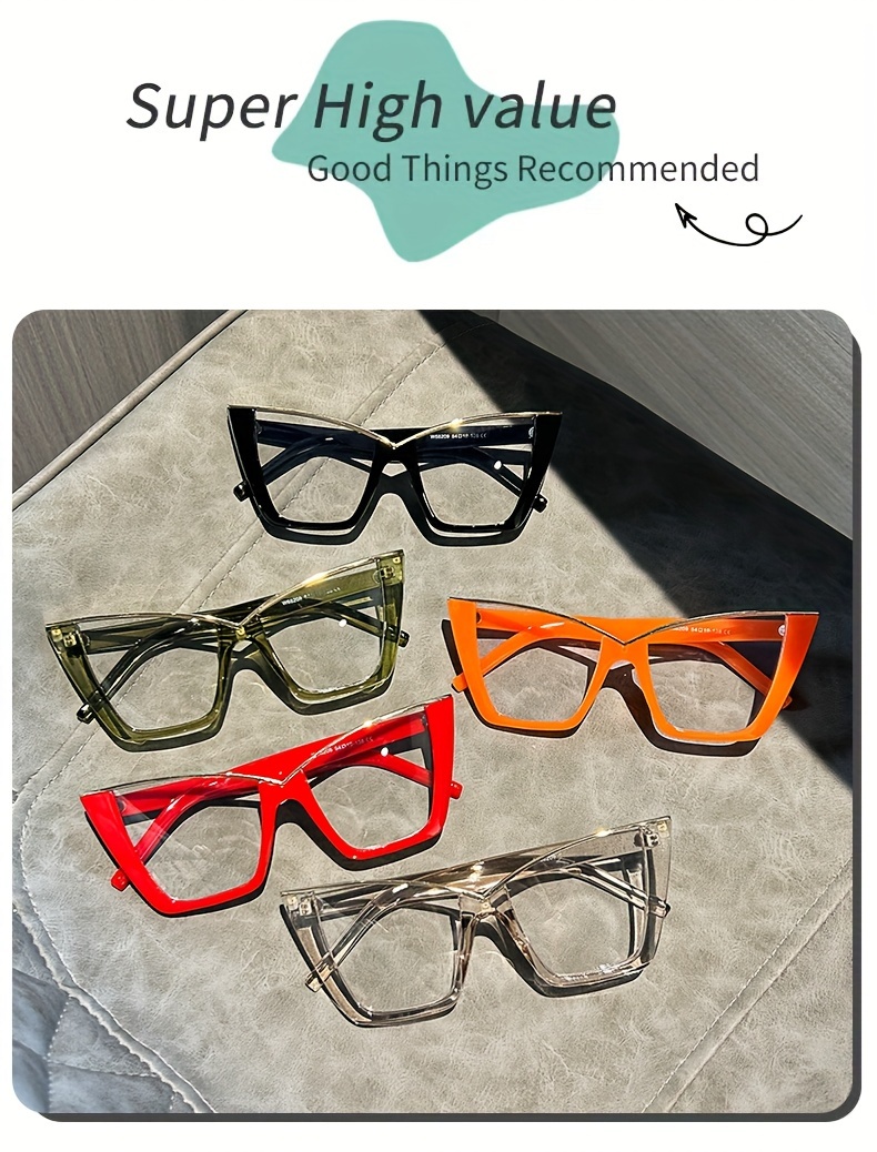 vintage cat lens computer glasses jelly colored - Temu Mauritius display picture 1