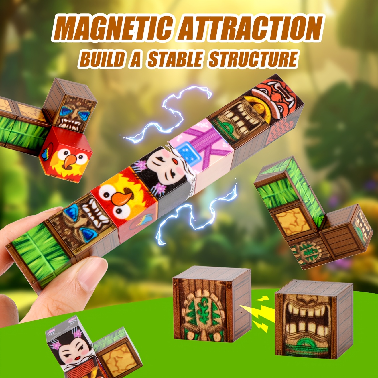 54pcs Tropical Island Adventure Magnetic Building Blocks Set