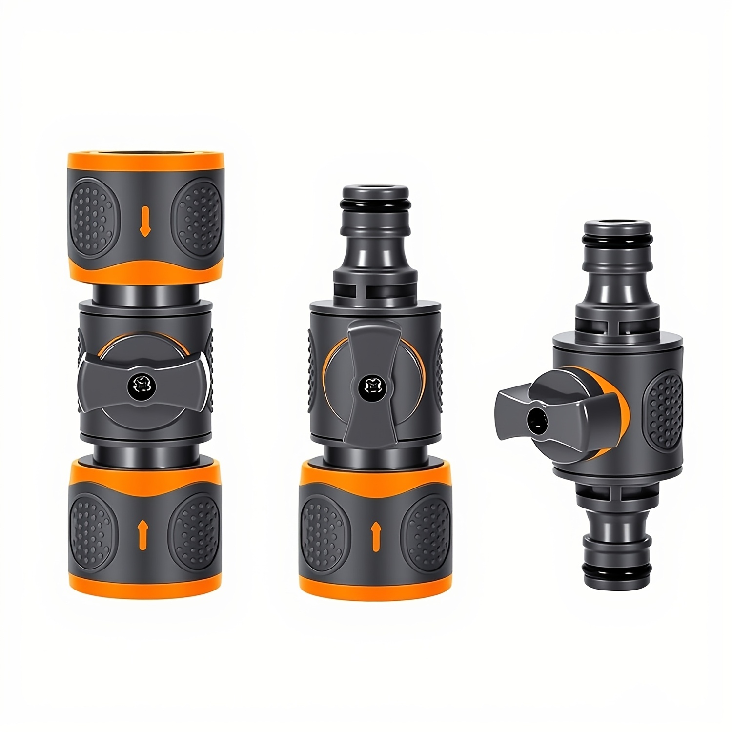 Image of 3pcs Garden Hose Connectors Kit,quick Connect Hose Adapter With Shut-off Valve, Ball Valve Quick Connectors Extension Adapters Kit,compatible With Garden Water Guns And Car Wash Guns