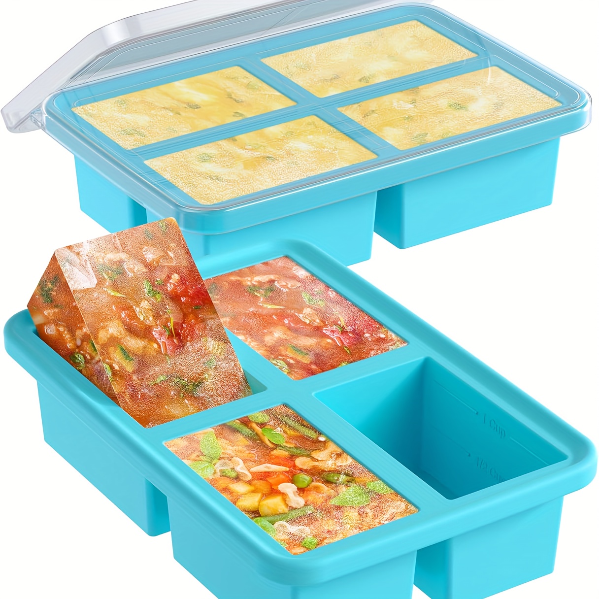 

2- Lid - Reusable Rectangular Food Storage Containers For , - Lid, Molds