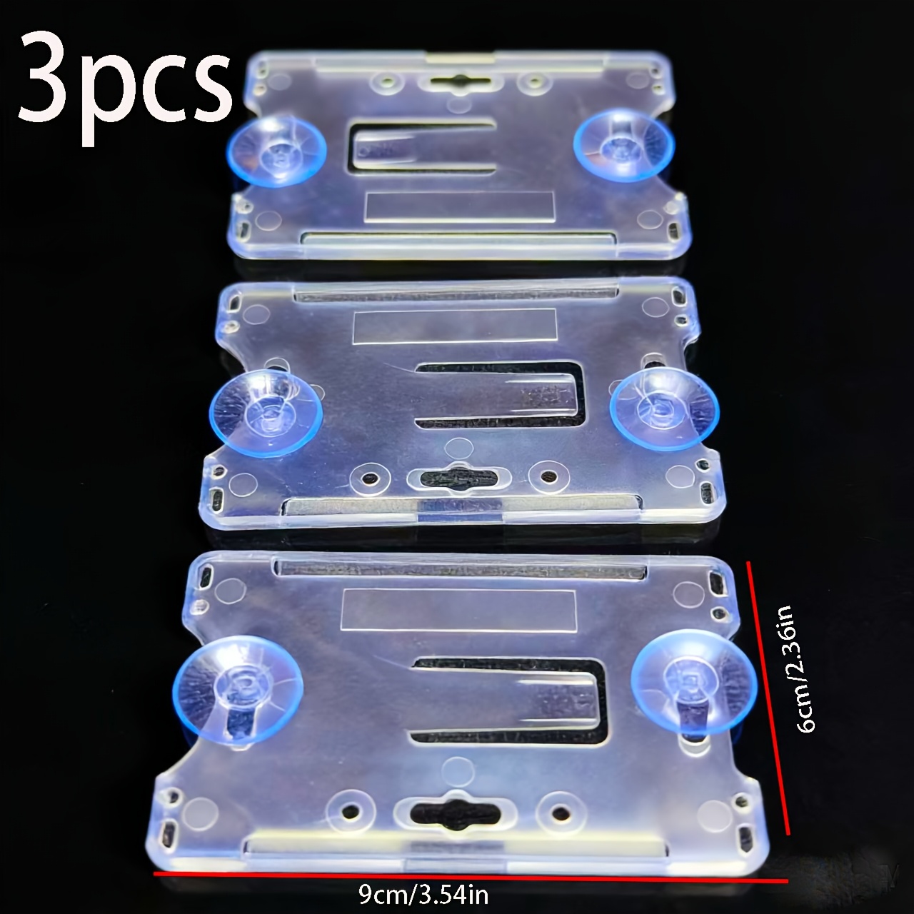 Image of 3pcs Car Windshield Suction Cup Slot Holders - Convenient Storage Cards, Tickets, And More, Compatible With Credit Cards, Automotive Interior Additions