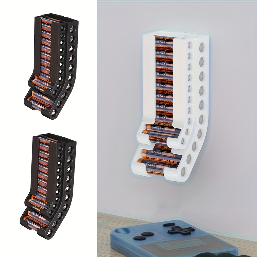 

Battery Storage Organizer Aa & Aaa Combo Small Battery Keeper Wall Mount Bracket Battery Dispenser Container Fits 10 Aaa & 10 Aa Batteries (case Only, Not Included Battery)