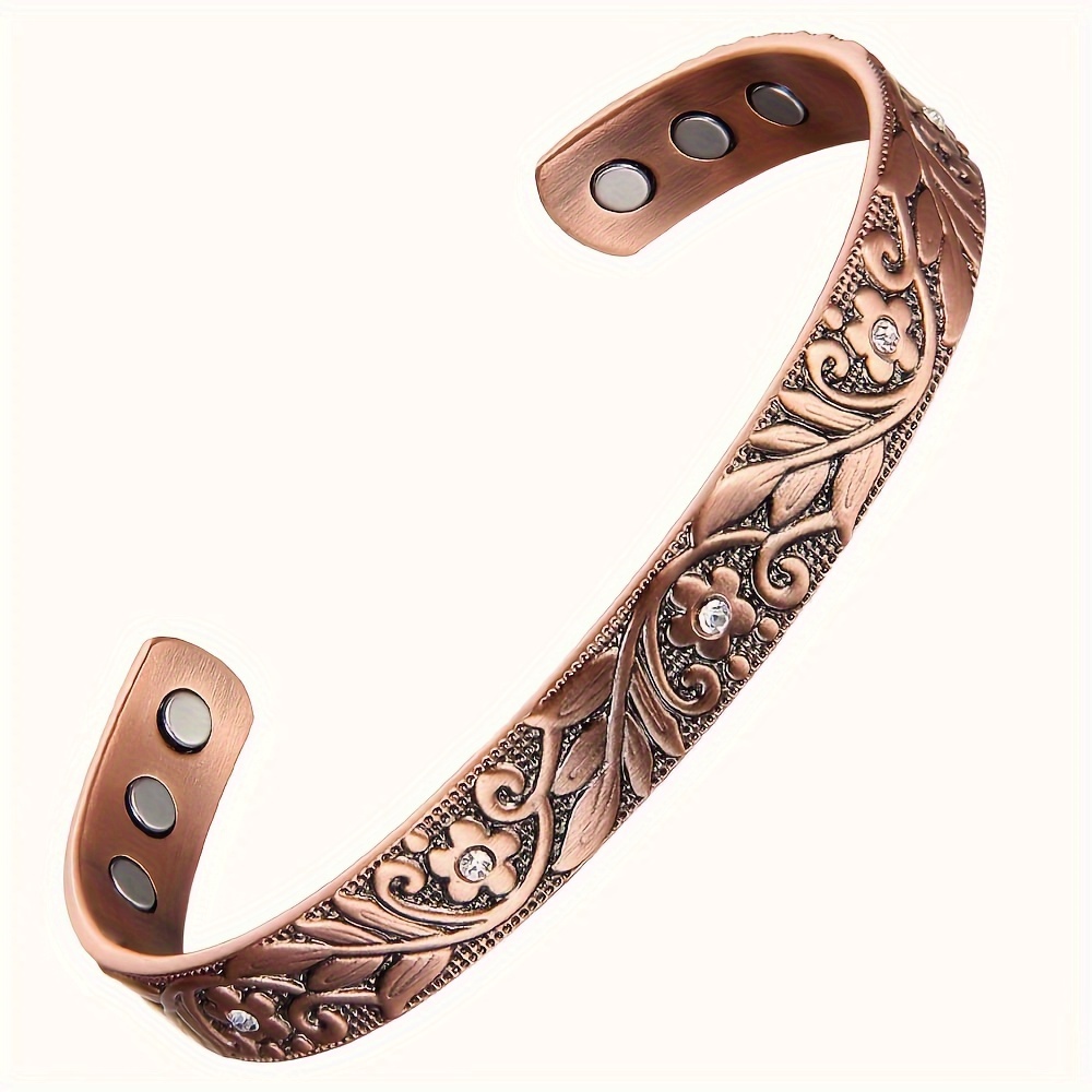 Image of Copper Magnetic Bracelet For Women Copper Gift Adjustable Cuff Bangle Jewelry Gift For Family Friend