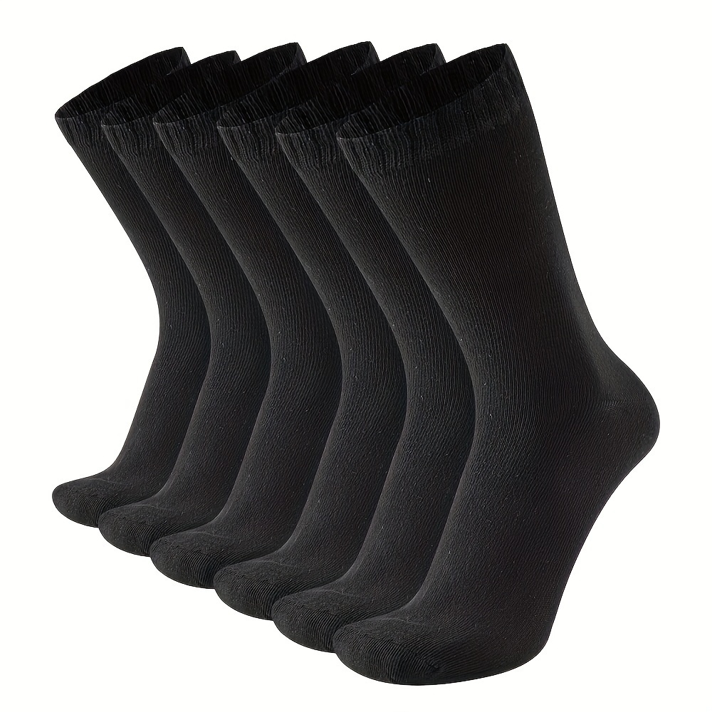 TEMU 6 Pairs Of Men's Anti Odor & Sweat Absorption Crew Socks, Comfy & Breathable Elastic Sport Socks, Ideal For Daily Wearing