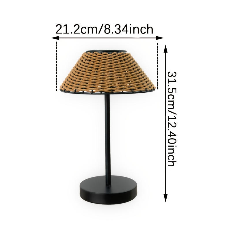 Woven Table Lamp, Solar Outdoor Decoration, Night Light, Tabletop Lighting, Suitable for Garden, Courtyard, Tabletop, Balcony, Patio, Gift for Friends