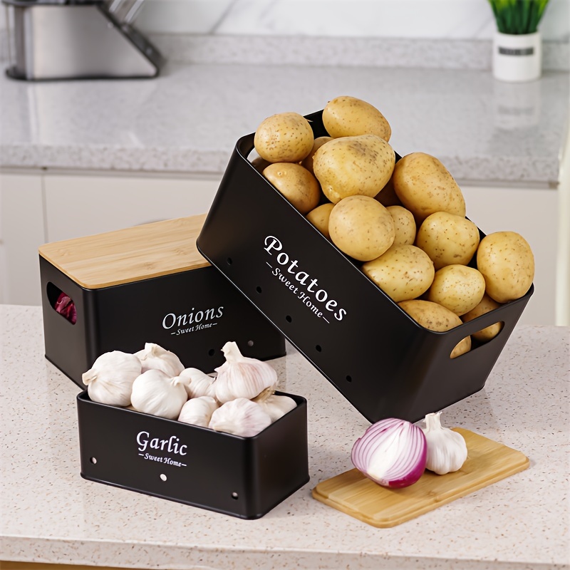 

3pcs Metal For Potatoes, & Garlic - Organizer Set