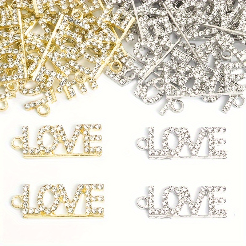 

10 Pcs. -encrusted - For Making - Zinc Alloy - Suitable For Necklaces, , And Keychains - A For