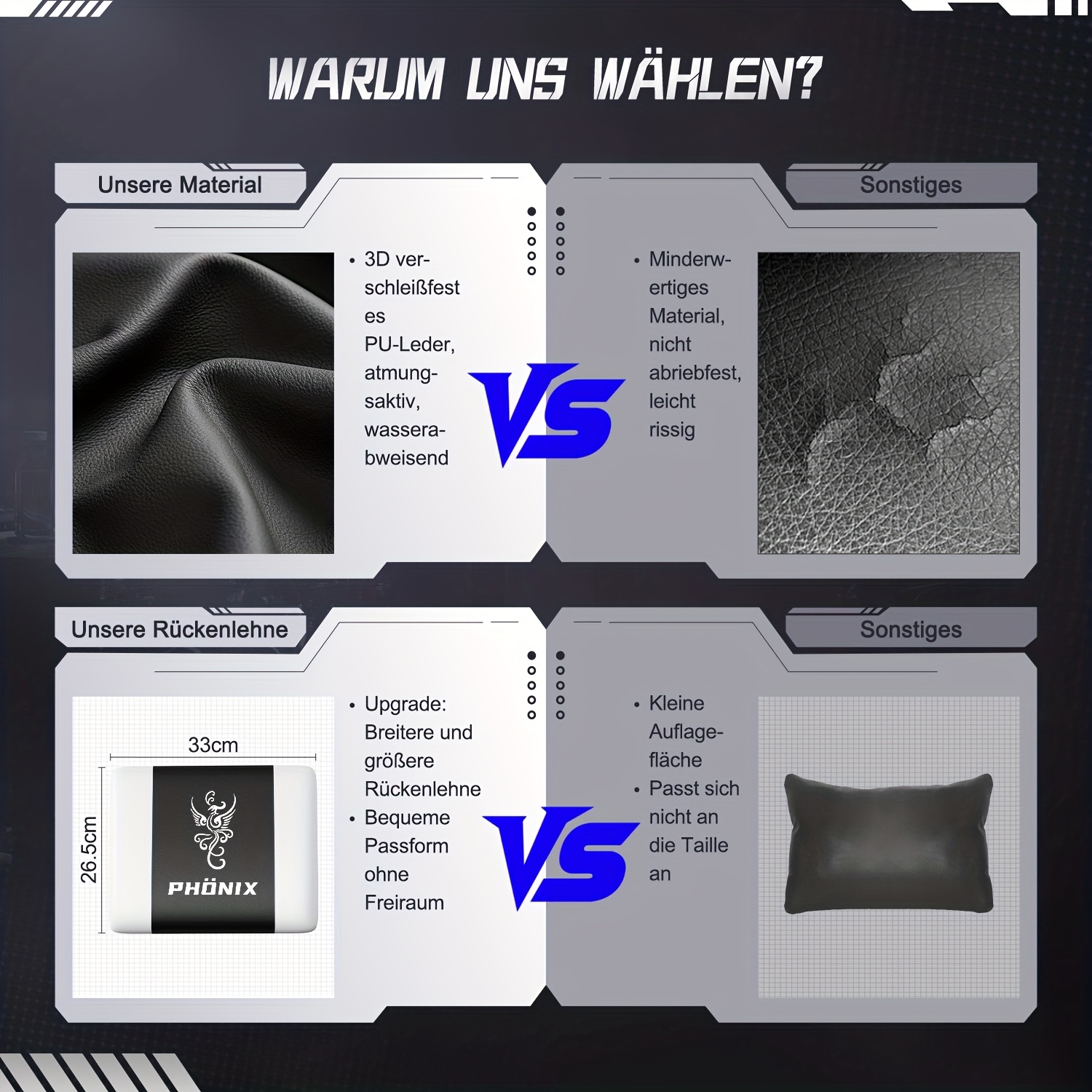 Gronfont gamingstoel met voetensteun