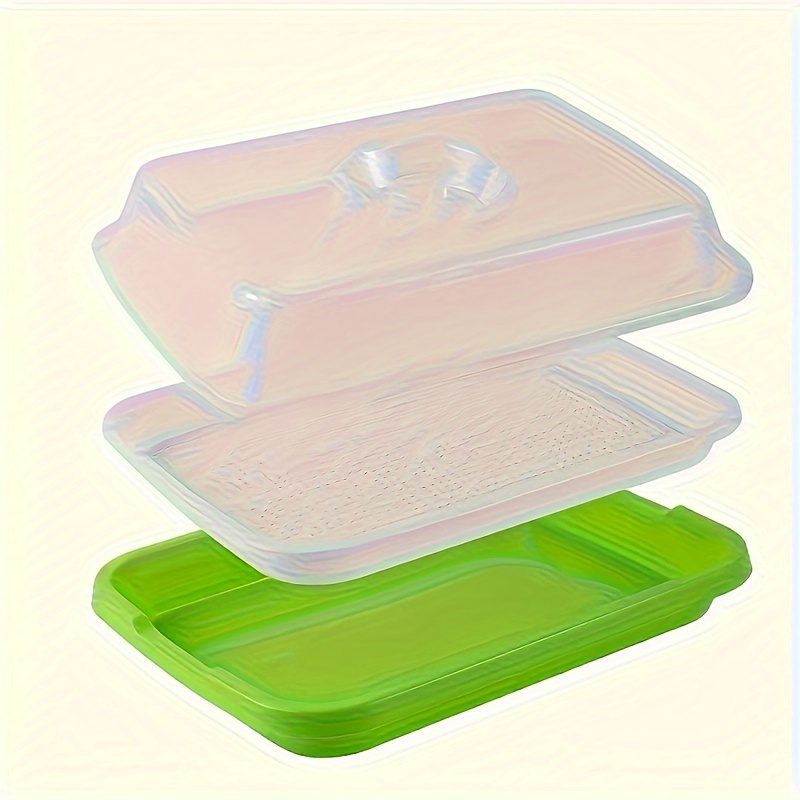 TEMU [hot ] Hydroponic Seed Kit With Lid - Soilless Germination Tray For Peas, Mung Beans, , Wheat & Cat - Durable Plastic, No Needed