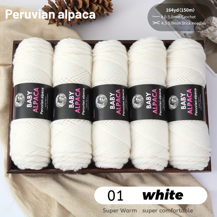Alpaca Wool Yarn-5 Balls/500g, 95% Alpaca Yarn And 5% Acrylic, Suitable For Knitting And Crocheting, Sweaters, Jackets, Vests, Shawls, Scarves And Hats-warm And Soft, Optional