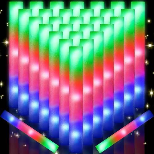 20 pack 40 pack of colorful outdoor camping 3 led glow sticks 3 mode flashing led light sticks glow in the dark party supplies parties weddings birthdays concerts christmas and halloween
