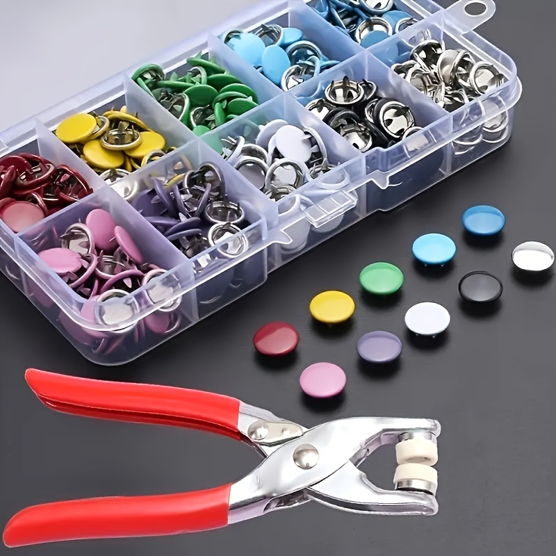 

402pcs Metal Snap Button Kit - Assorted , No-sew For Sewing, Diy , Clothing, & - Includes Storage