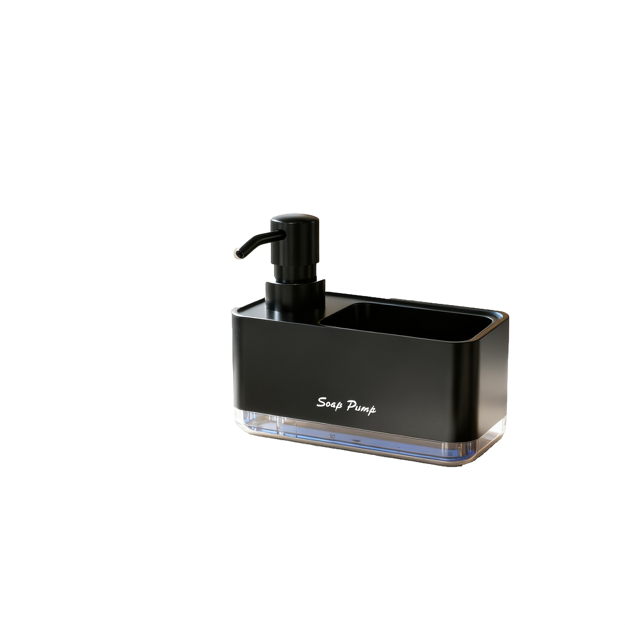 TEMU Multi-functional Hand Bottle With Built-in Sponge Tray - Countertop Organizer, Leak-proof Pump, No Batteries Required, Space- Kitchen And