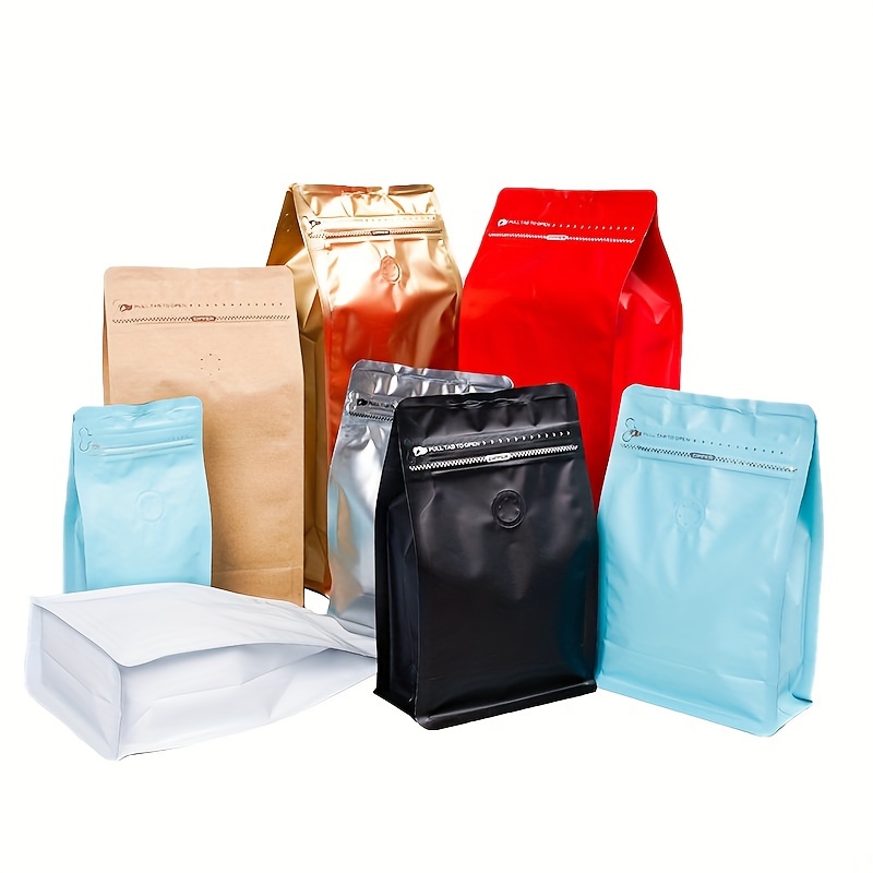 

Resealable Coffee Bags With - Pouches For , Reusable Plastic, Ideal For Coffee Beans, Ground Coffee, Tea, And Dried Fruits - Assorted Colors