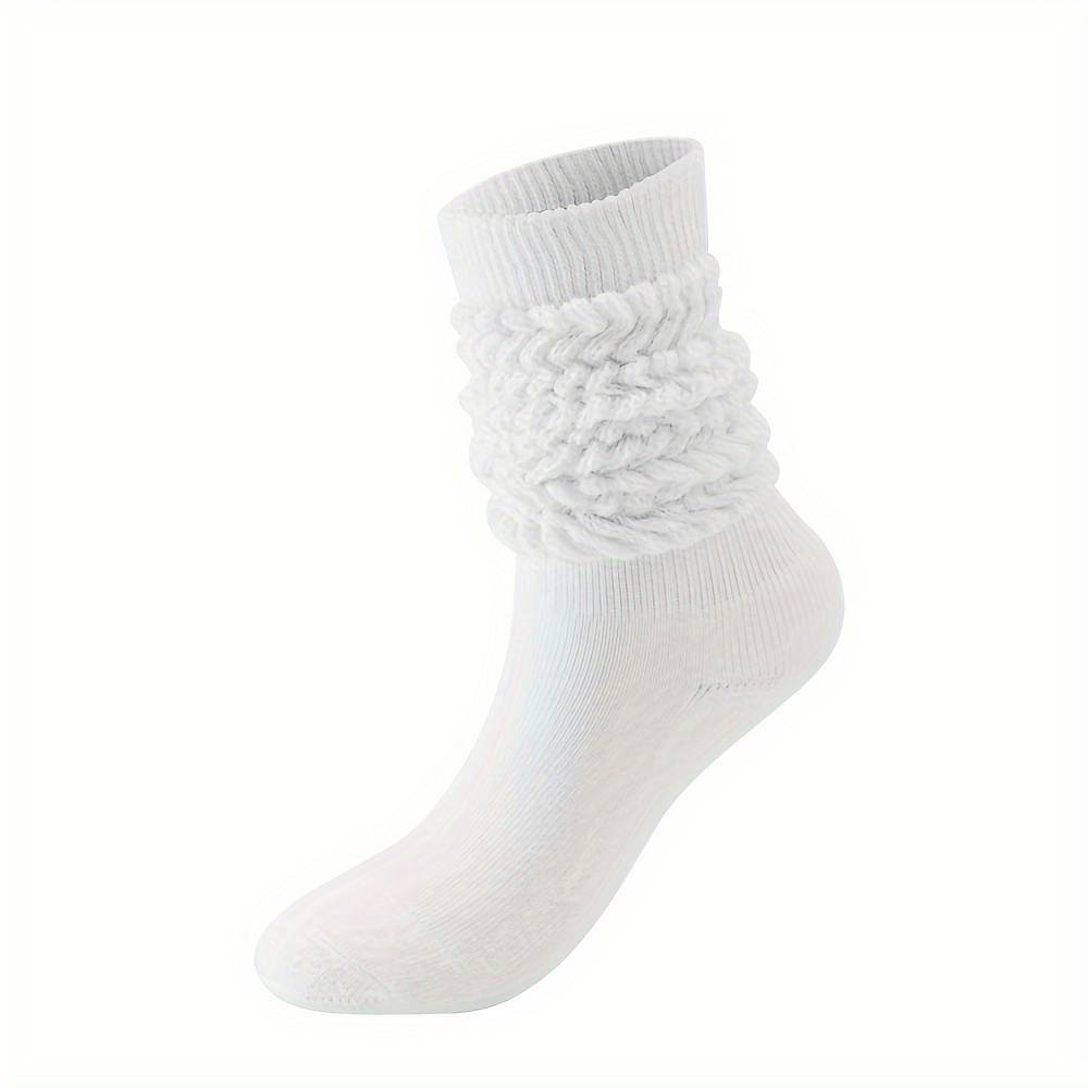1/3 Pairs Solid Slouchy Socks, Lazy & Comfy Knee High Socks, Women's Stockings & Hosiery