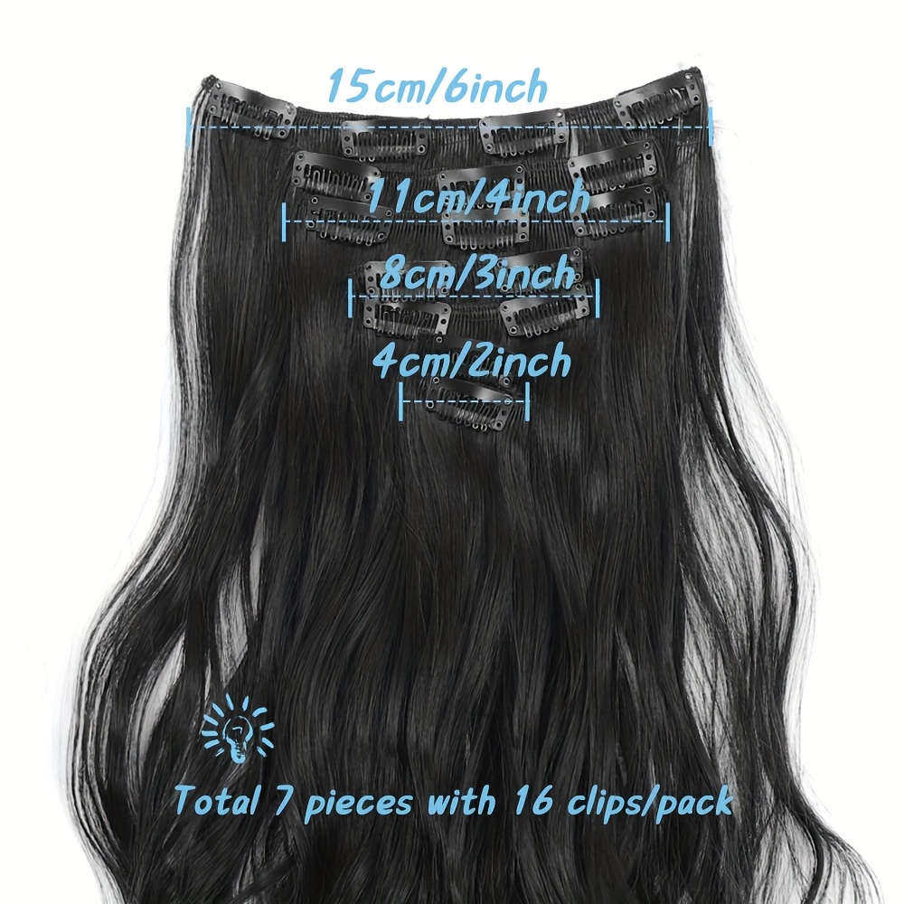 20 inches     separate pieces heat   synthetic hair clip in hair extensions long hair accessories for   for   use details 4