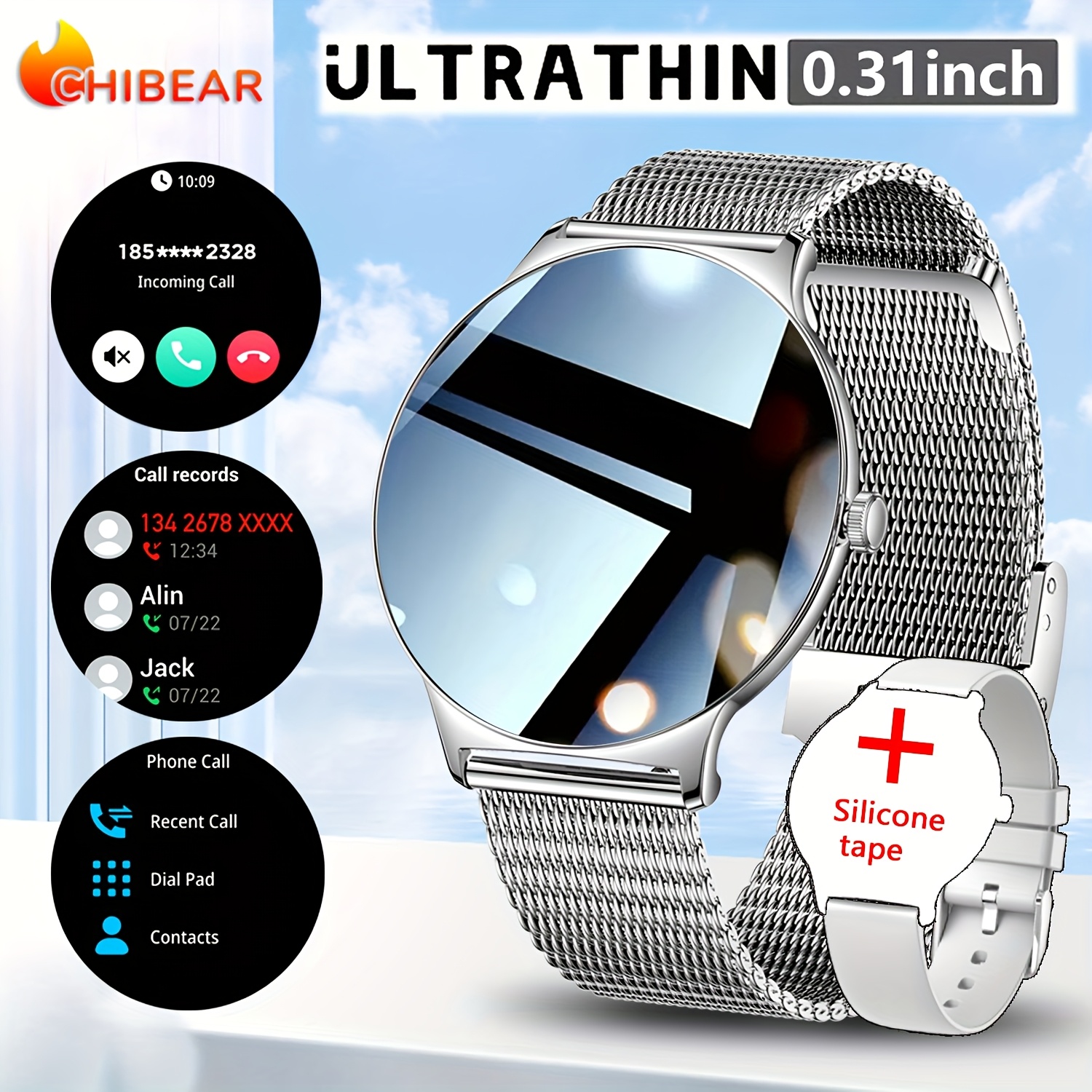 1.43 Inch Amoled Slim Smart Watch, 466x466 Hd Display With Answer/dial Phone, Message Alert, Multiple Sport , Outdoor Sports Fashion Smart Watch For Men And Women