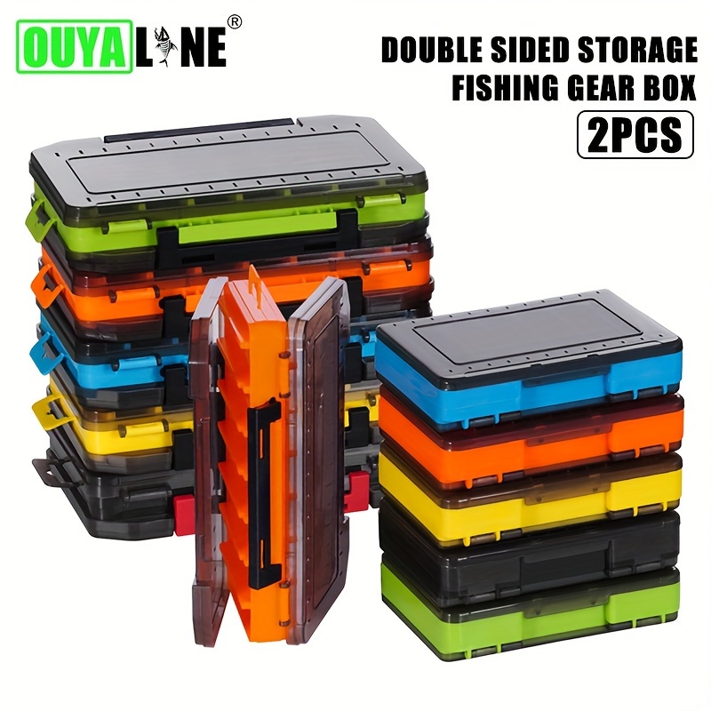 

Ouyaline 2pcs Double-sided Fishing Tackle Organizer - Abs/pp Storage Box For Baits & Hooks, Box Shape