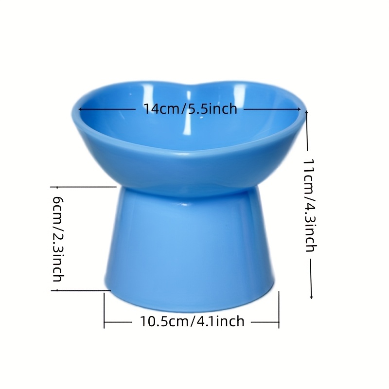 heart shaped elevated pet bowls for cats small dogs raised neck anti tip design spill proof feeding solution with plastic base   style pet dining accessories pet bowls for   pet feeding elegant   durable pet bowls Product details 2