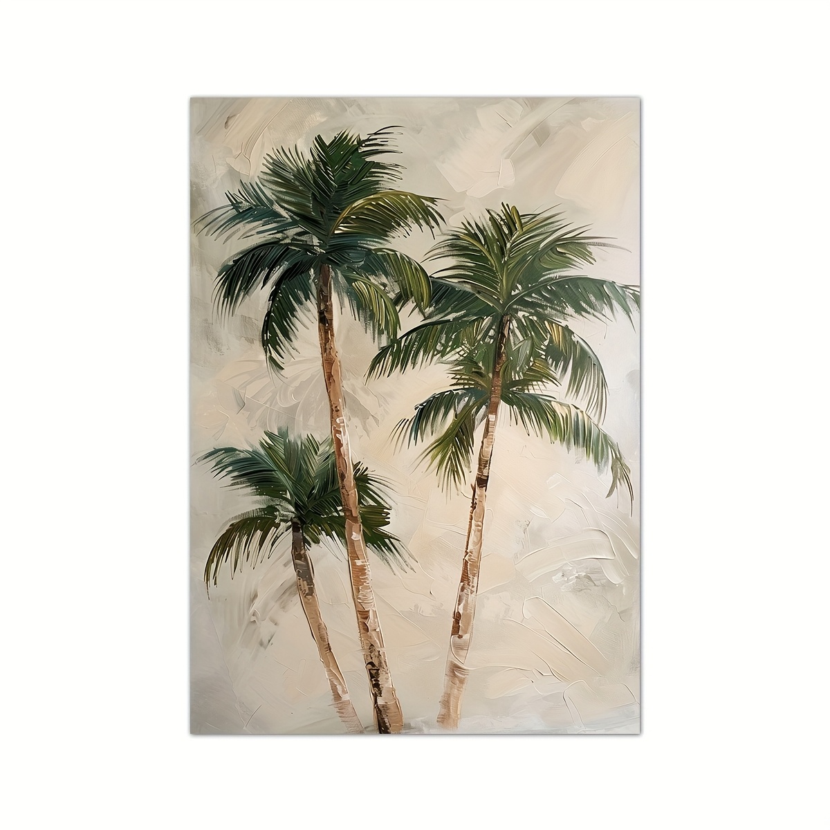 1pc Tree Soft Art Print, Coastal Print, Beach Poster, Summer Poster, Bohemian Tropical Plant Landscape Decor, Unframed,halloween Christmas Decor