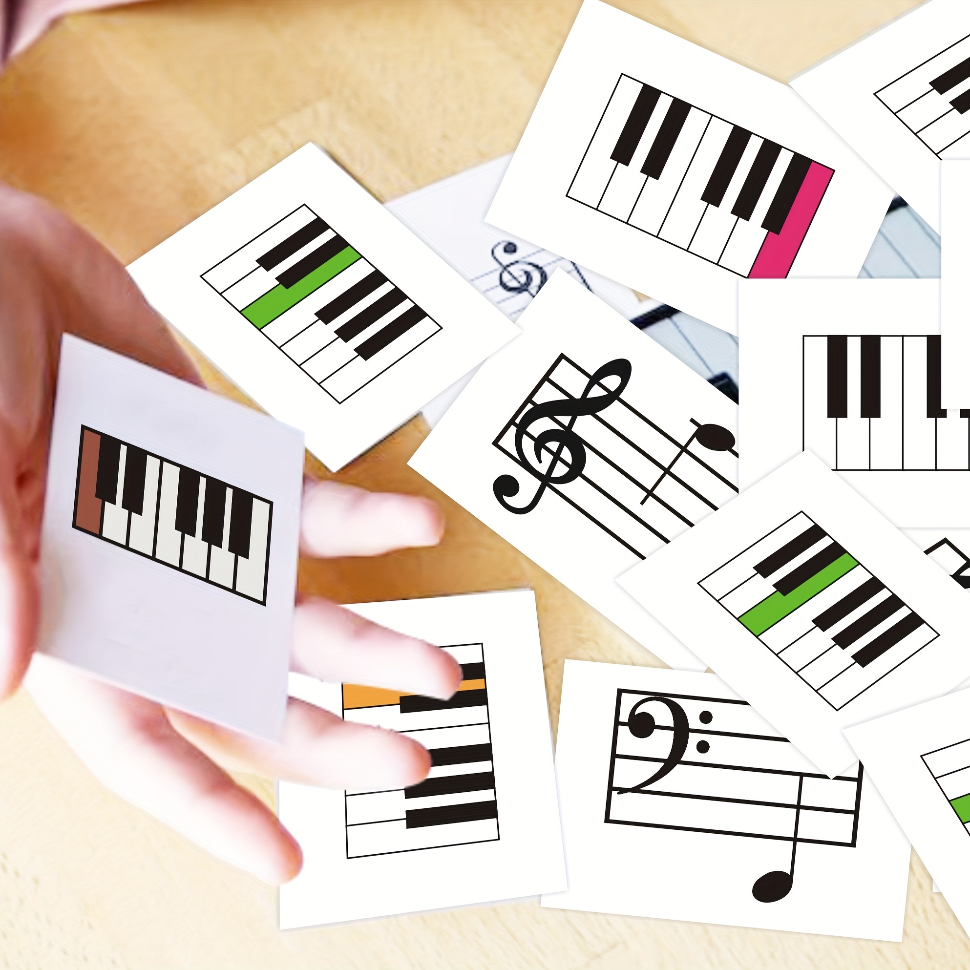 

Glossy Finish Piano Music Theory Flashcards - Educational Tool For Piano Chords And Keys Learning, English Language, Includes 12 Key Piano Cards And 34 Piano Staff Cards For Beginners And Students