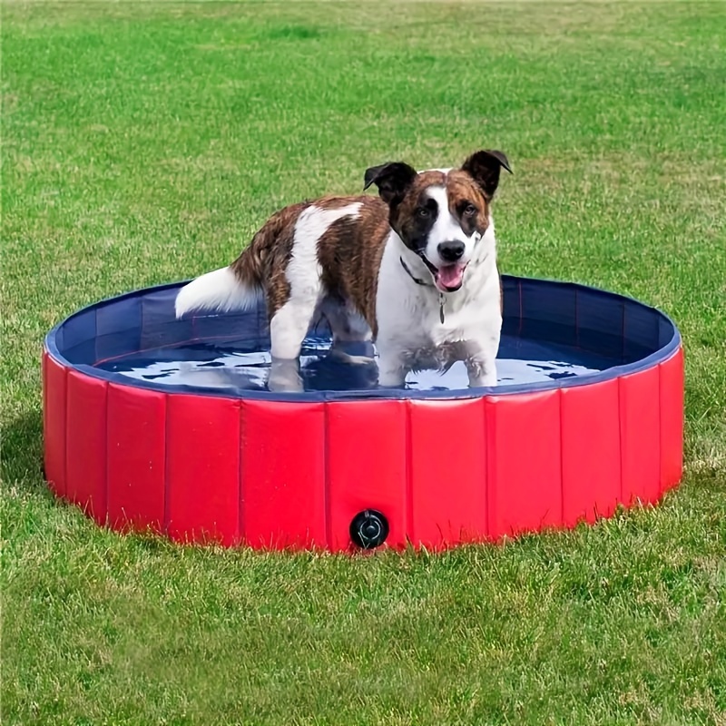 

Foldable Dog Pet Bath Pool, Portable Pvc Swimming Tub For Dogs, Leak-proof Pet Basin With Drain, Outdoor/indoor Water Pond