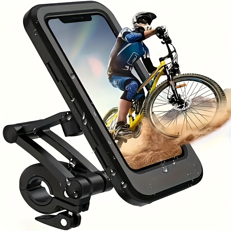 

360° Rotating Adjustable Waterproof Motorcycle Phone Holder With Full Wrap Gps And Cellphone Mount - Abs Material