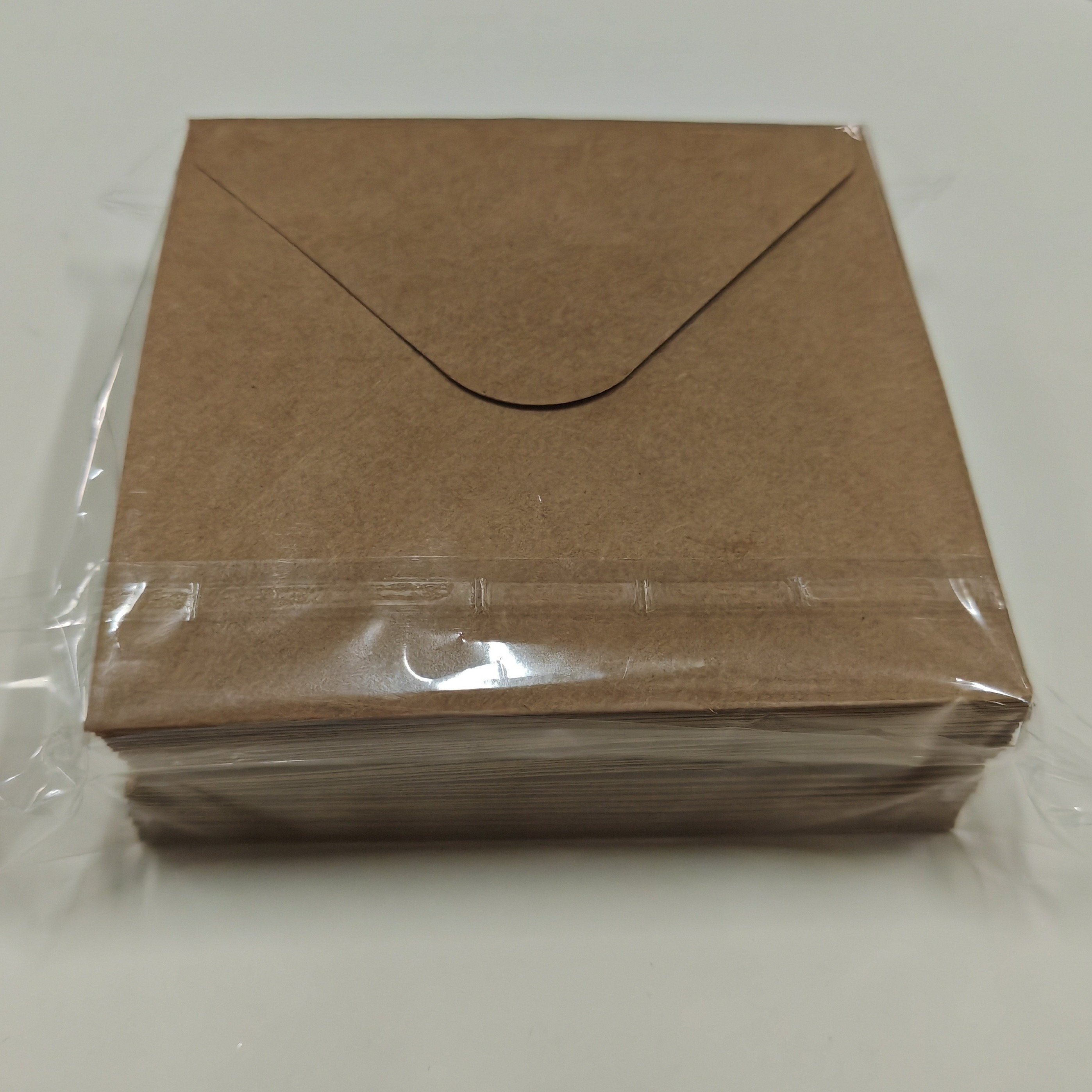 100-pack 95mm X 95mm Small Brown Square Envelopes V Flap 3.7inch X 3.7inch For Multiple Occasions