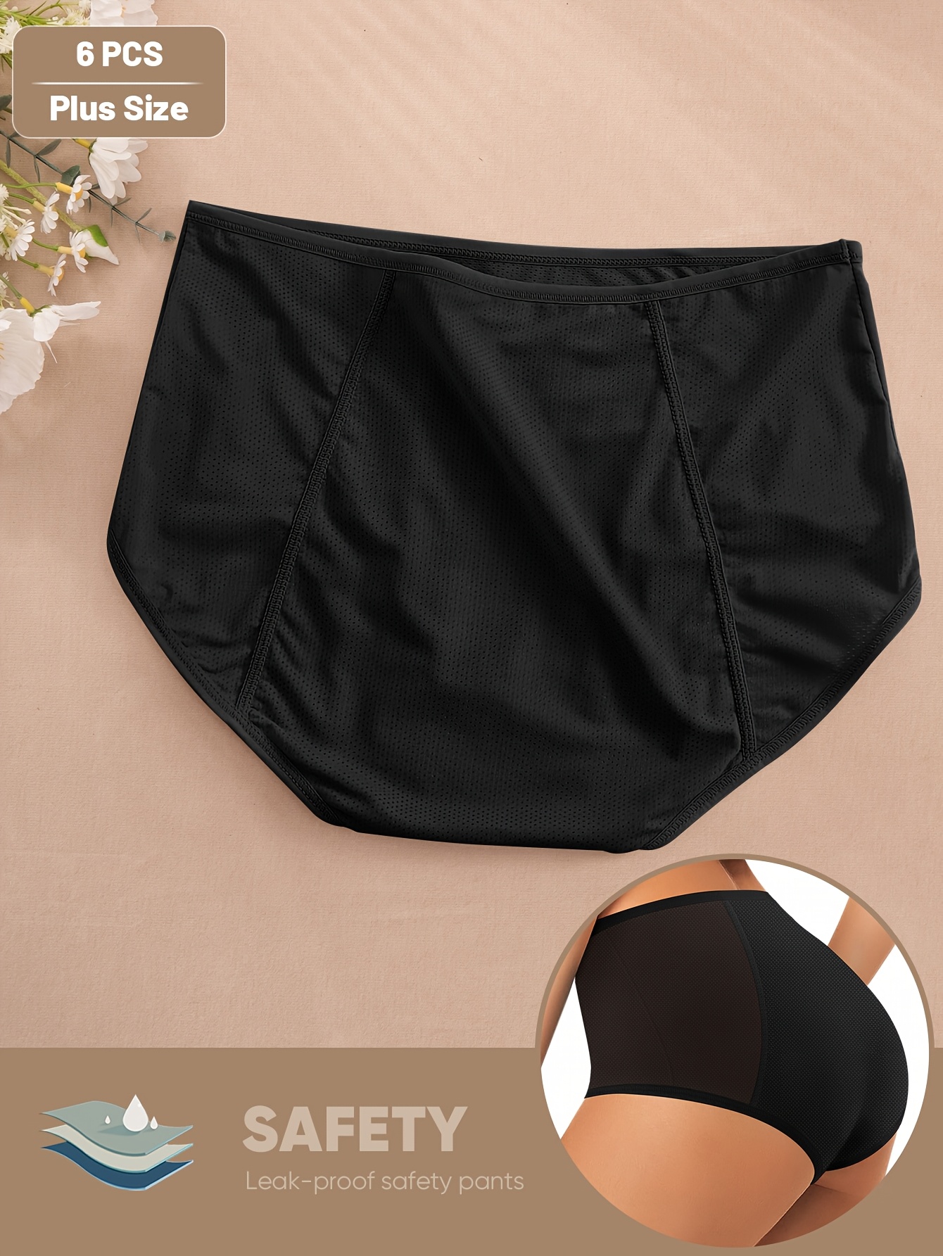 plus size women's period panties 92% nylon Temu Denmark