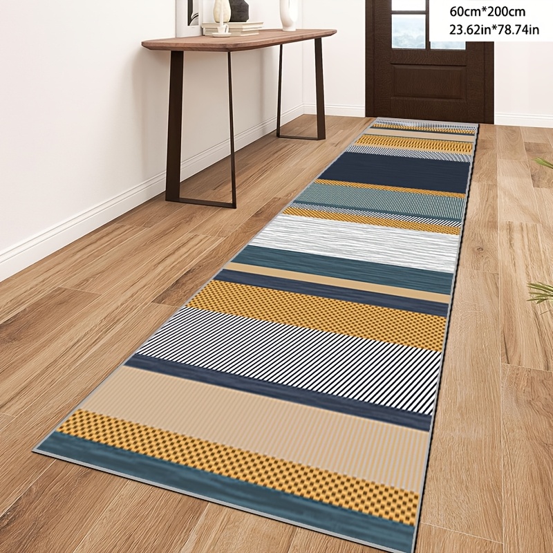 TEMU Striped Abstract Washable Running Rugs, Hallway Runners, Super Soft Rugs Running Kitchen Running Rugs With Rubber Backing, Laundry Room Rugs