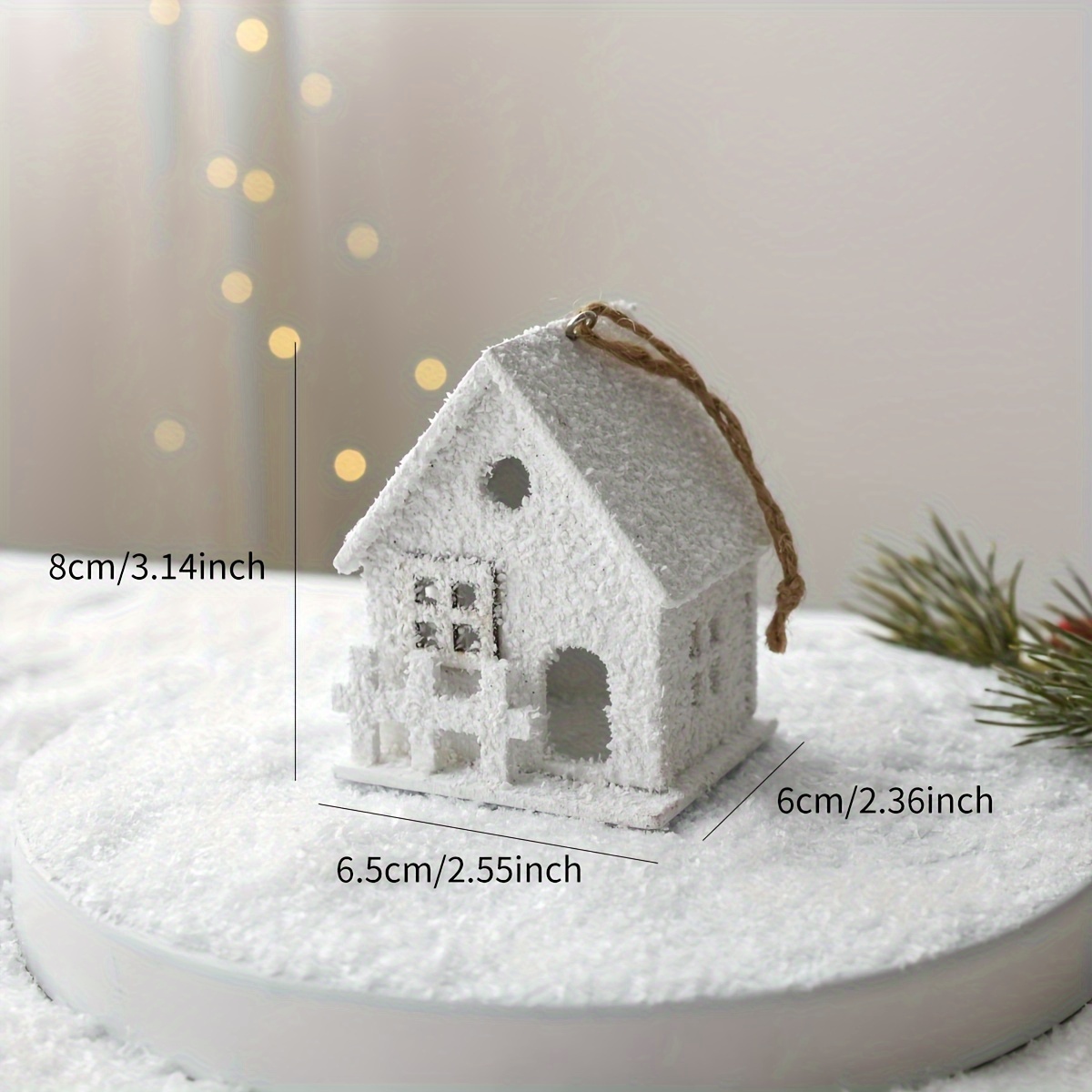 Image of 1pc Christmas Wooden Hollow-out Miniature Ornament Pendant, Perfect For Christmas Decorations, Christmas Tree Decor, Christmas Gifts, And Holiday Party Scene Setups, No Power Supply Required