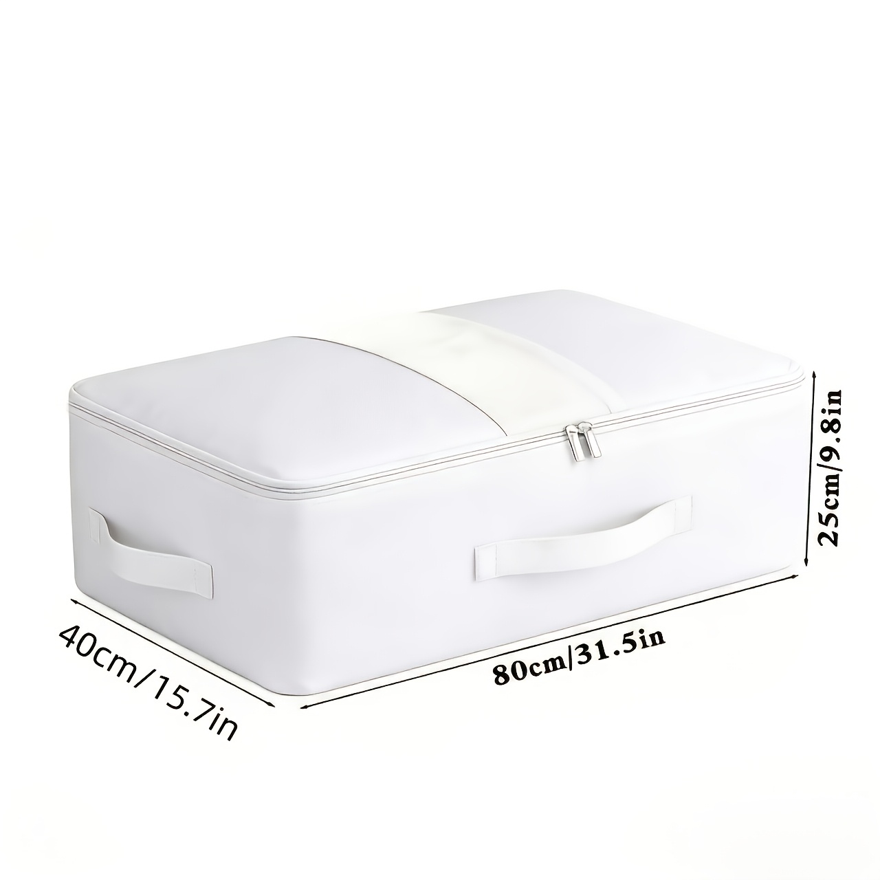 TEMU 1pc Under-bed Storage Box With Transparent Window And Handle, Large Capacity, For Storing Clothes, Quilts, Blankets, Etc., Under The Bed, In