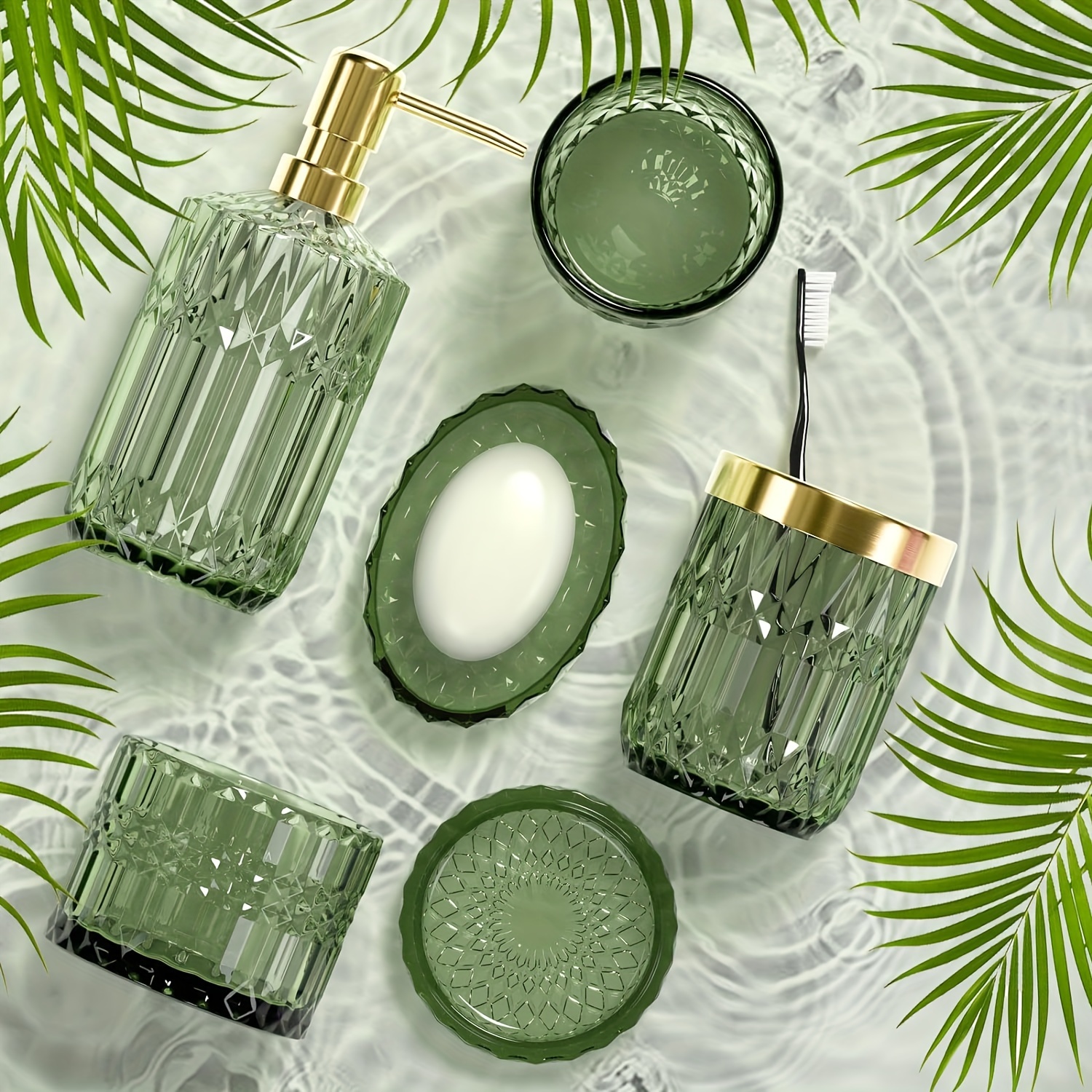Un Ensemble D'Accessoires De Salle De Bain 6 Pièces, Distributeur De