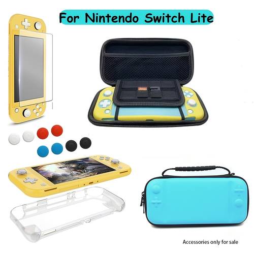 imagen del artículo 1 compatible para switch protector de pantalla - estuche portátil de viaje, cubierta de tpu y 8 ranuras para tarjetas de juego, para switch lite (sin electrónicos)