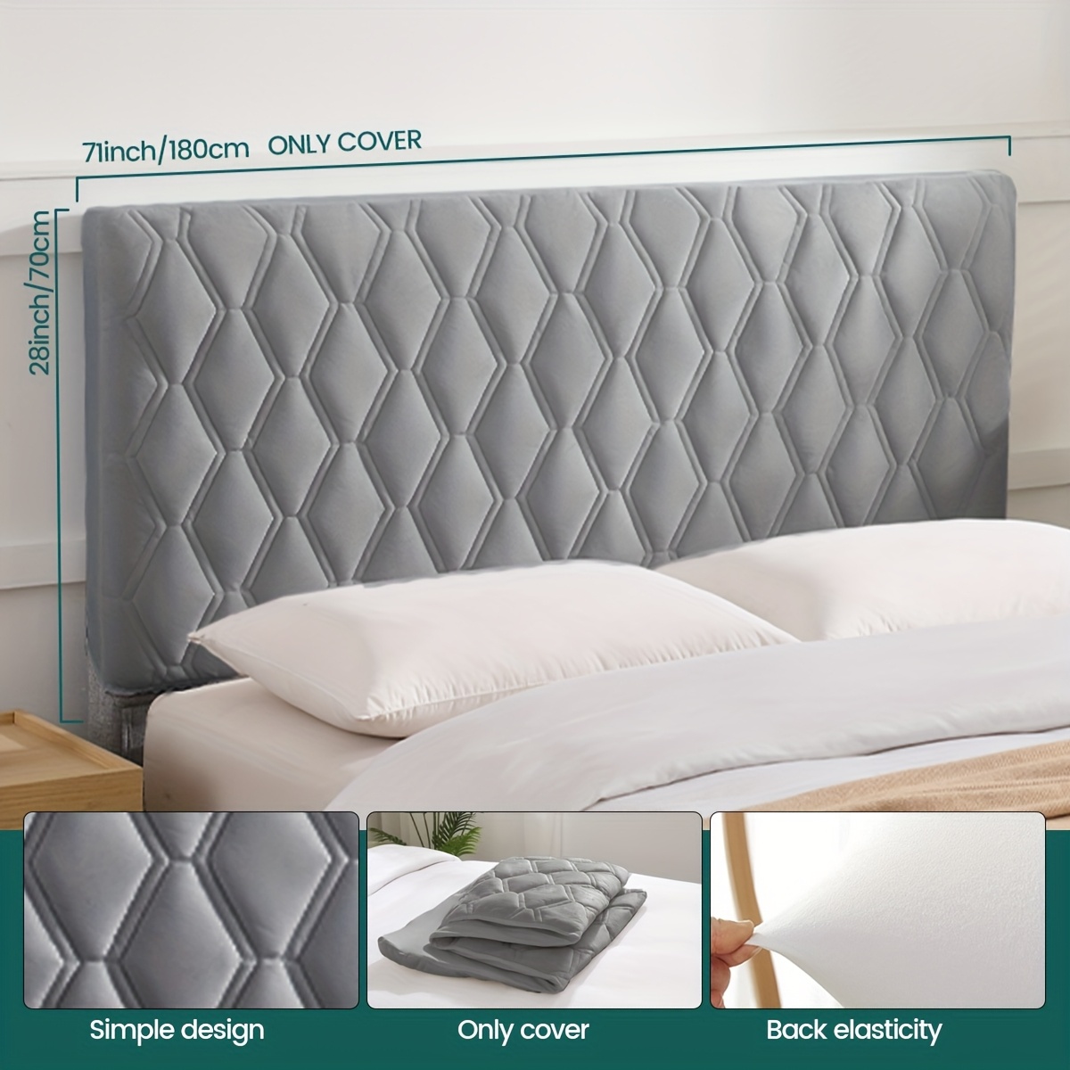 E-shop 1 Stück Moderne Creme Wind Bettseitenbezug, Klassischer Kopfteilbezug, Verdickter Elastischer All-Inclusive Bezug Neu Universeller Weicher