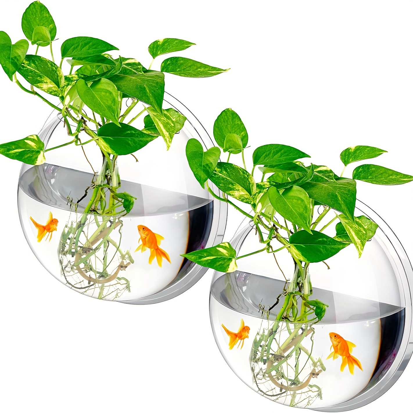 2pcs wall-mounted fish bowls heavy-duty acrylic hanging aquarium