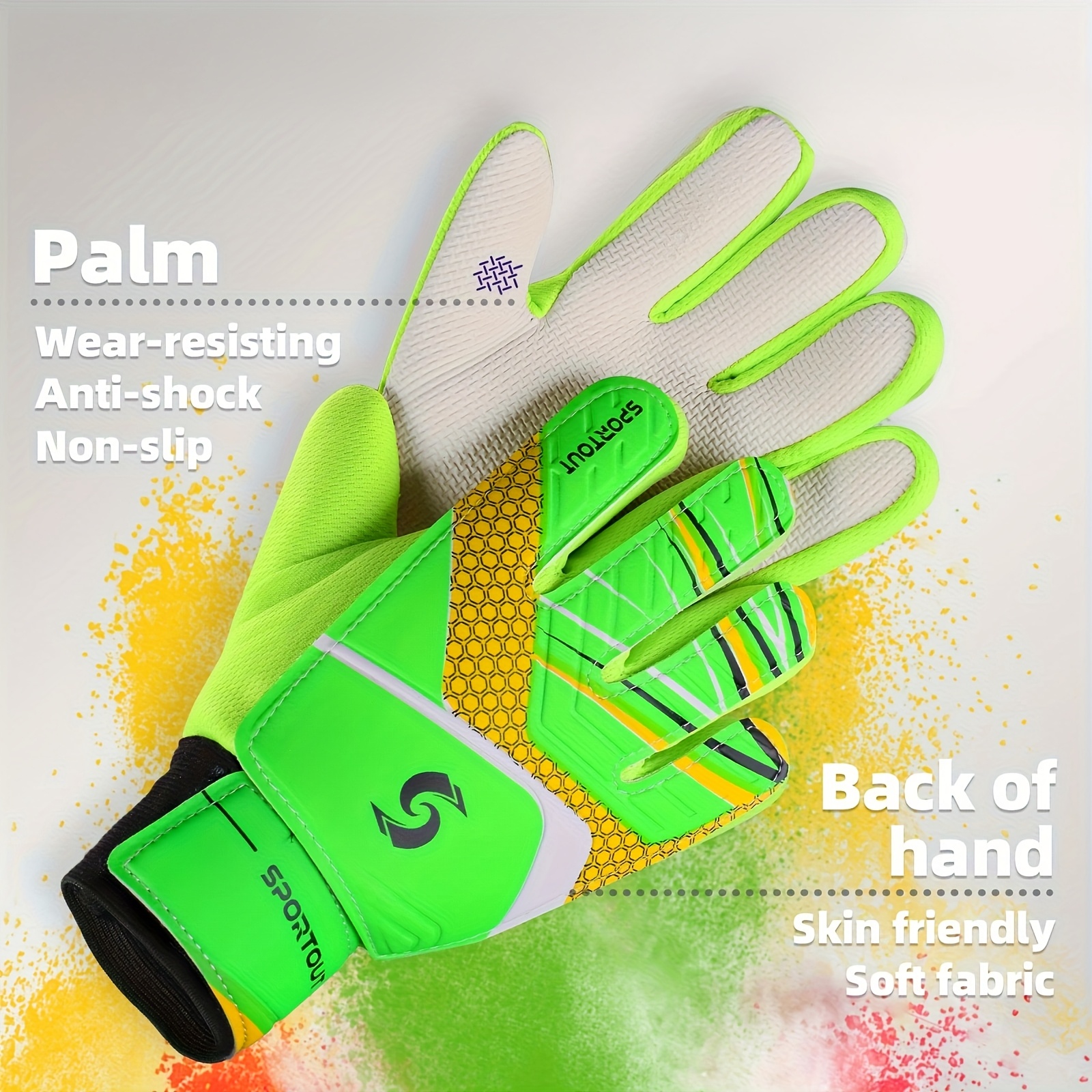 Goalkeeper Gloves Without Finger Protection, Made of Durable Latex Material