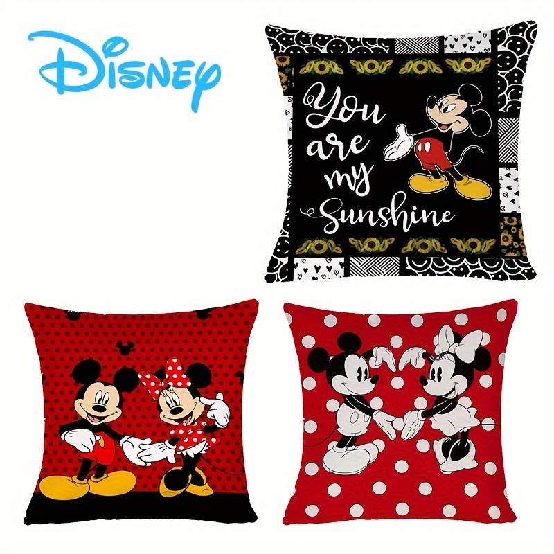 

Disney Cartoon Plush Pillow Cover - Soft, Zippered Cushion Case For Bedroom & Living Room Decor